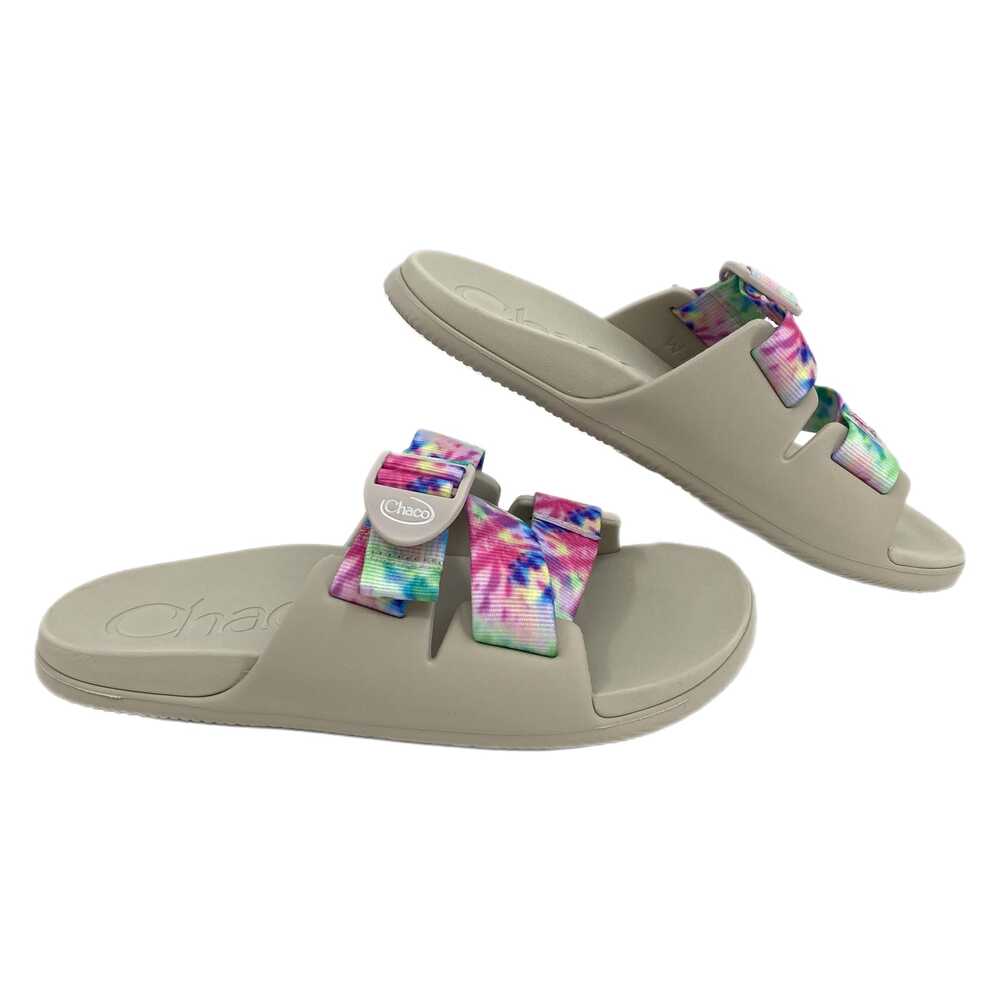 Chaco Gray and Rainbow Tie Dye Chillos Slide Sandals | Size 7 New With Tags